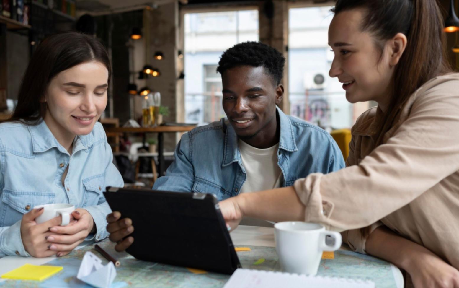 Students analysing contract documents during negotiation workshop
